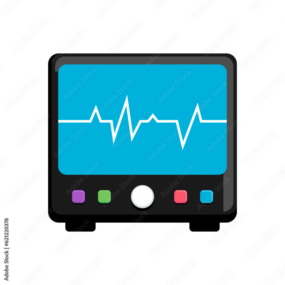 ECG machine vector illustration in flat style design ECG machine vector illustration in flat style design