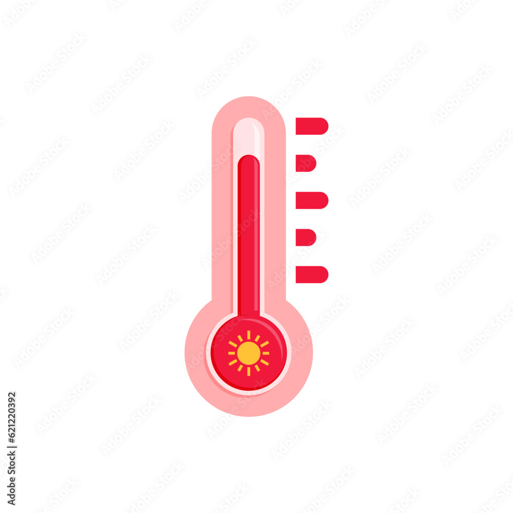 hot thermometer vector illustration in flat style design hot thermometer vector illustration in flat style design