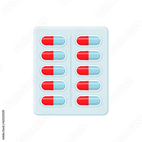 blister capsule tablets vector illustration in flat style design