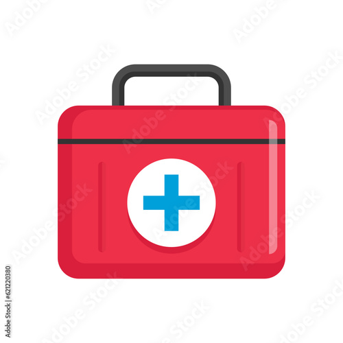 First aid kit box vector illustration in flat style design