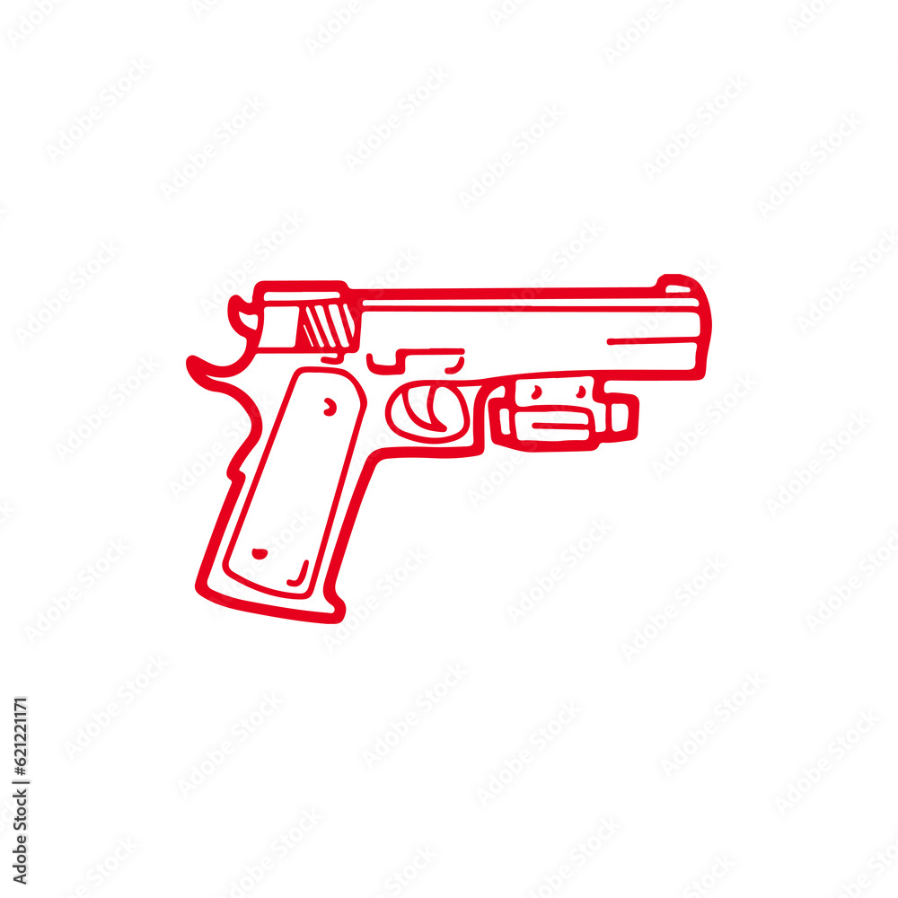 concept red firearm vector illustration