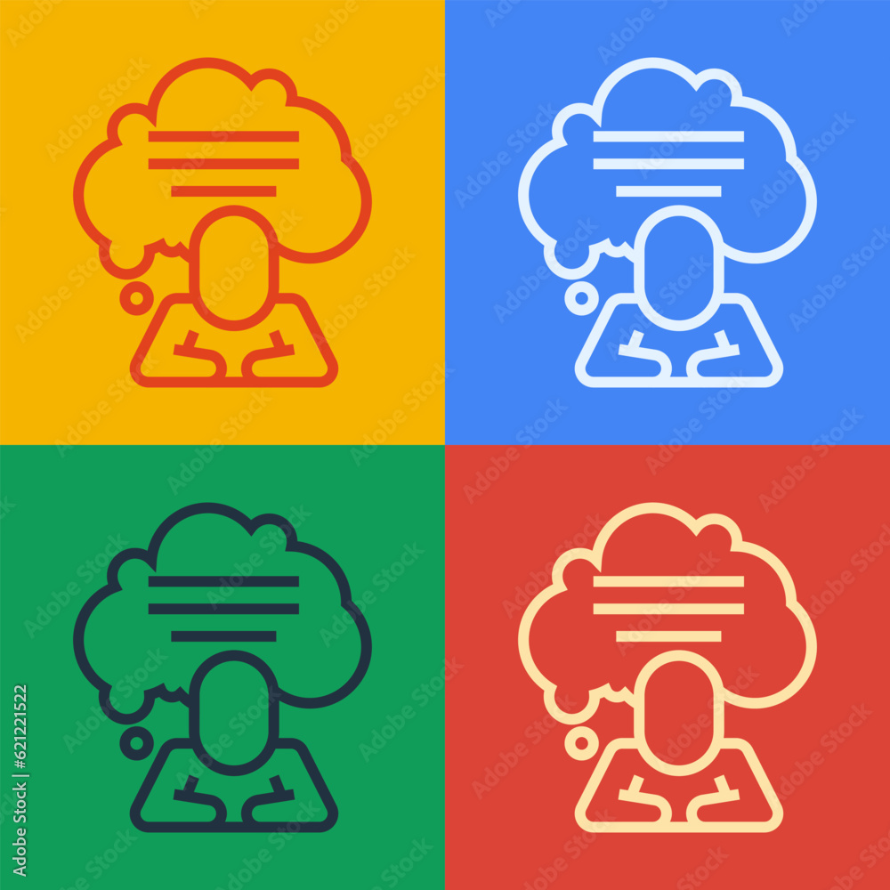 Pop art line Speech bubble chat icon isolated on color background. Message icon. Communication or comment chat symbol. Vector Pop art line Speech bubble chat icon isolated on color background. Message icon. Communication or comment chat symbol. Vector