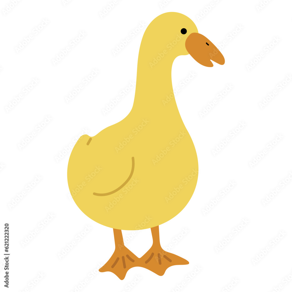 Duck Yellow Single 9 cute on a white background, vector illustration Duck Yellow Single 9 cute on a white background, vector illustration