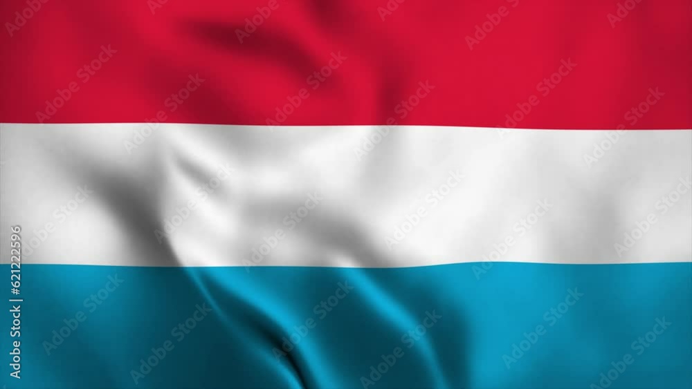 Shiny Flag of Luxembourg country waves smoothly with the wind Shiny Flag of Luxembourg country waves smoothly with the wind