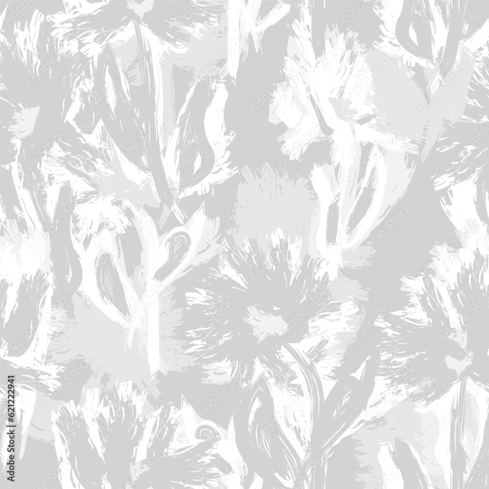 custom made wallpaper toronto digitalMonochrome Abstract Floral Seamless Pattern Design