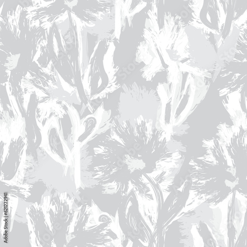 Wallpaper Mural Monochrome Abstract Floral Seamless Pattern Design Torontodigital.ca