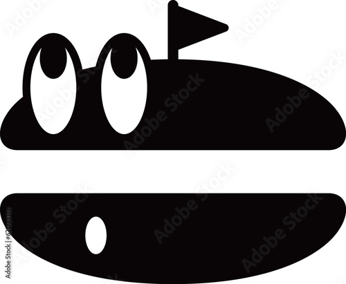 ハンバーガーのキャラクターアイコン・黒3