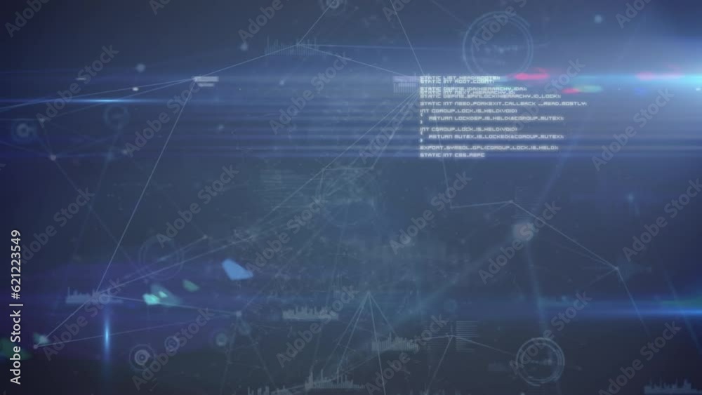 Animation of network of connections over data processing
