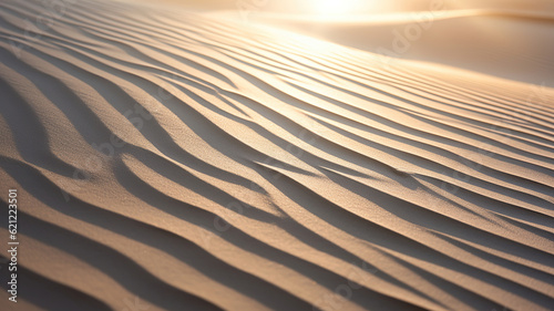 Illusionary Sandscape with Dramatic Sunrays. Generative Ai © Malika