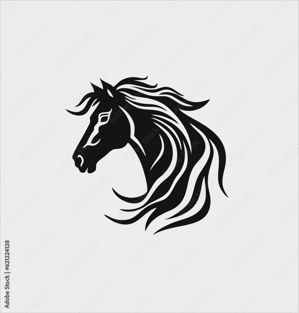 Horse head vector silhouette, horse head logo illustration design Horse head vector silhouette, horse head logo illustration design