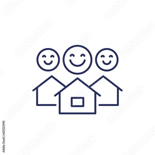 good neighbourhood icon, line vector
