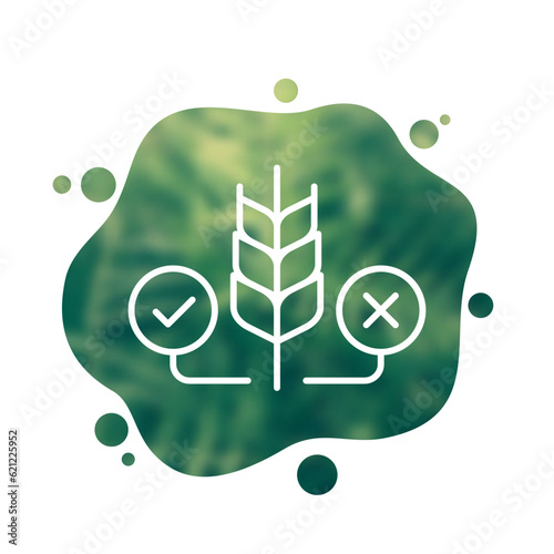 Pros and cons of gluten line icon, vector