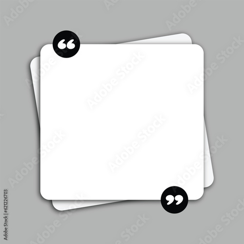 Blank white quotes or testimonial template