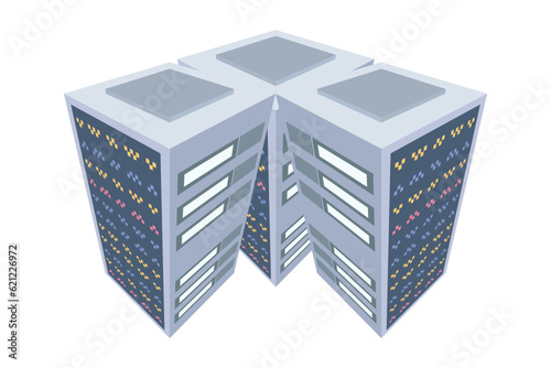 Server Room database system Server racks Data Protection Internet Security Concept. Data Center Icon cloud storage cloud computing Computer Server. Hosting icon computer network secure and protection.