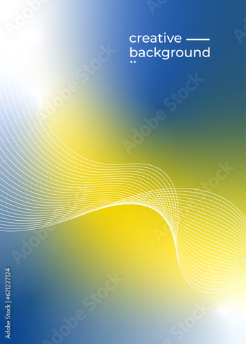 Blue yellow gradient background. blurry cover design. modern elegant blur vector illustration.