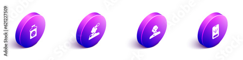Set Isometric Antidepressants, Sedative pills, Tear cry eye and Online psychological counseling icon. Vector