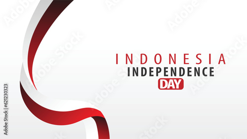 Minimalist and modern wallpaper poster banner design for Indonesia's independence day celebration
