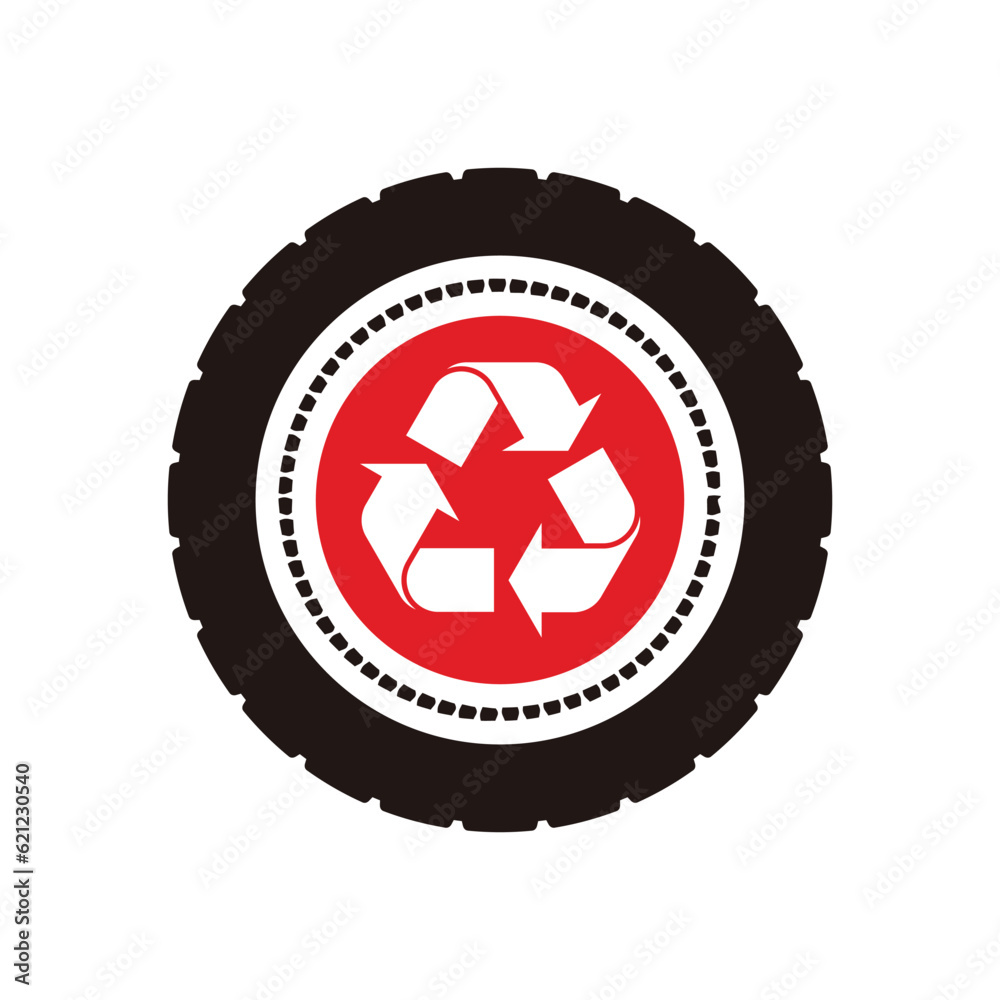 Tire recycling logo Illustration vector graphic of tire recycling, eco