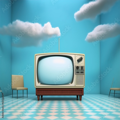 Vintage television cartoon vector illustration. World Television Day. illustration