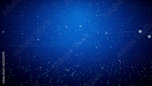 data technology background with stars