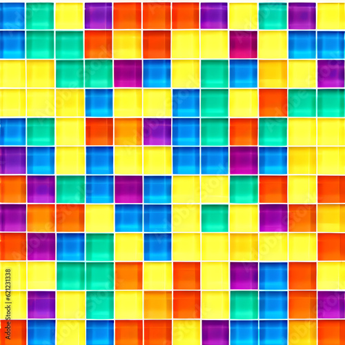 Mosaic tiles colorful  Generative AI