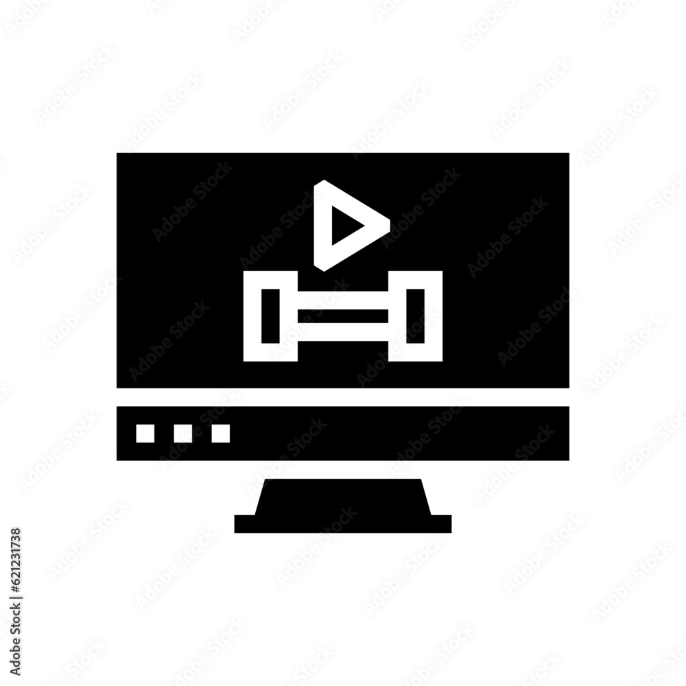 online fitness glyph icon online fitness glyph icon