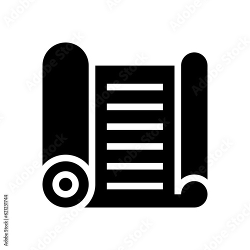 yoga mat glyph icon