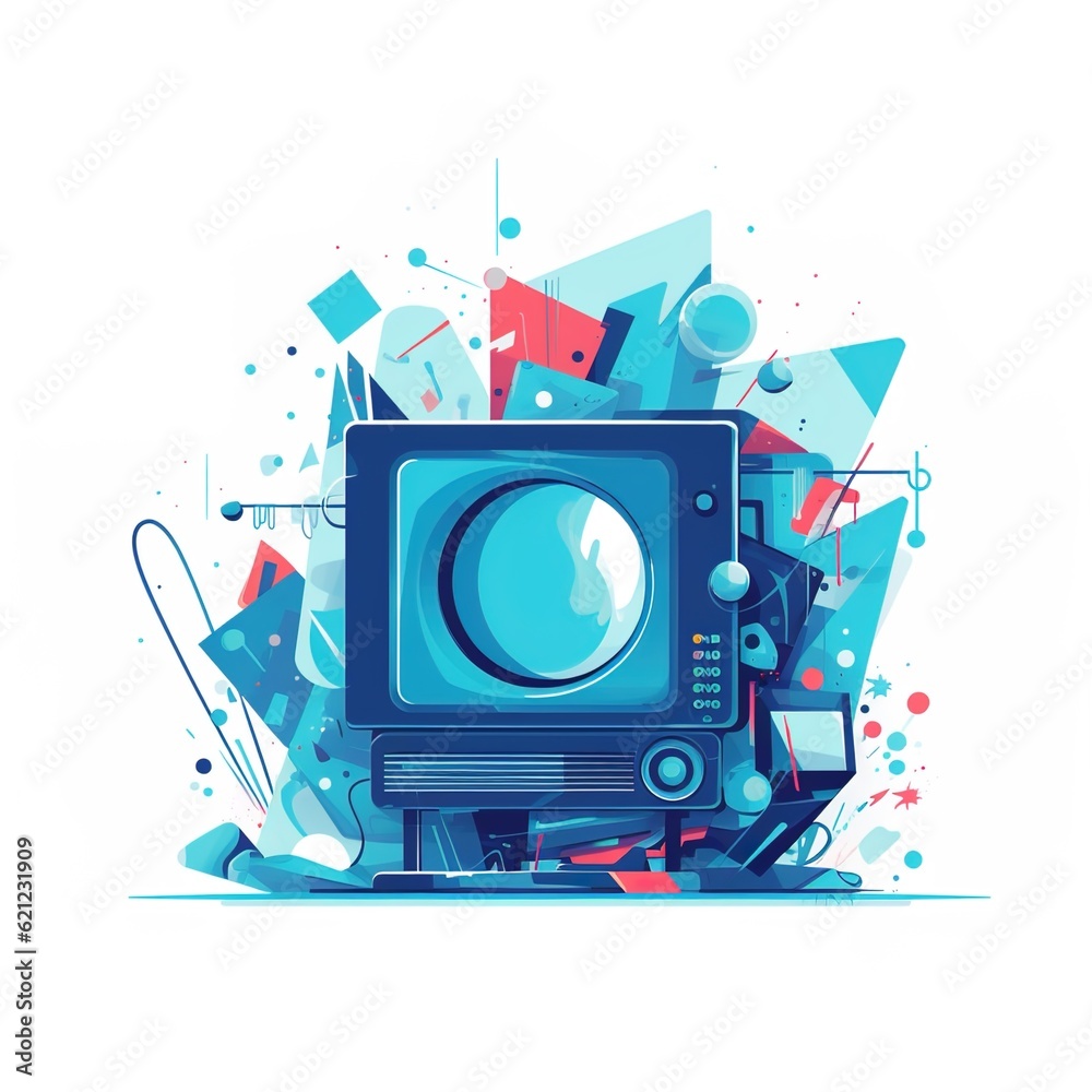 Obraz premium Vintage television cartoon vector illustration. World Television Day. illustration