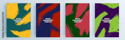 Modern abstract covers set, minimal covers design. Colorful geometric background, vector illustration.