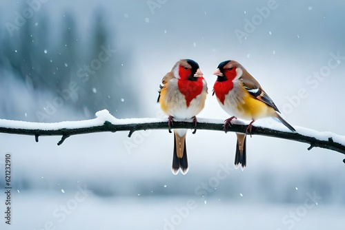 two birds in winter