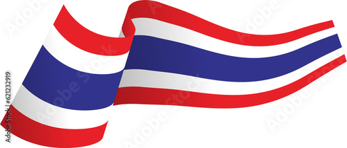 Thai Flag Ribbon waving isolated, Thailand © Nikkiz Studio
