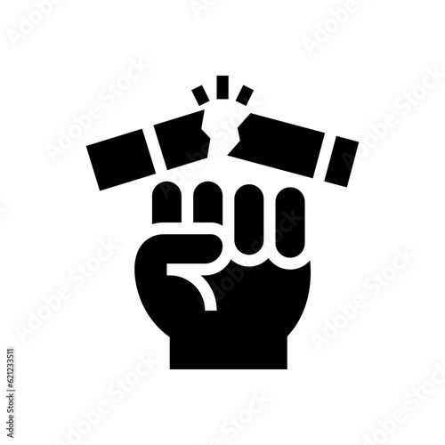 quit smoking glyph icon