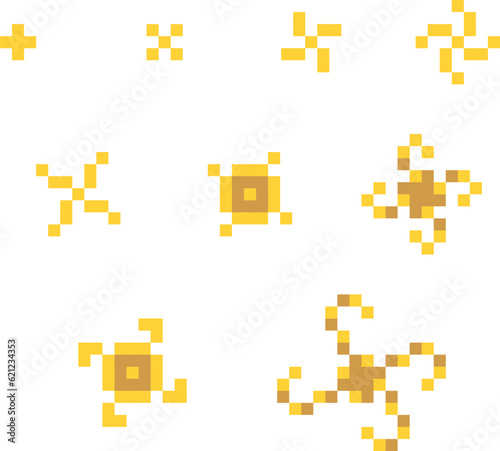 set of sparkle pixel art vector © Beaut