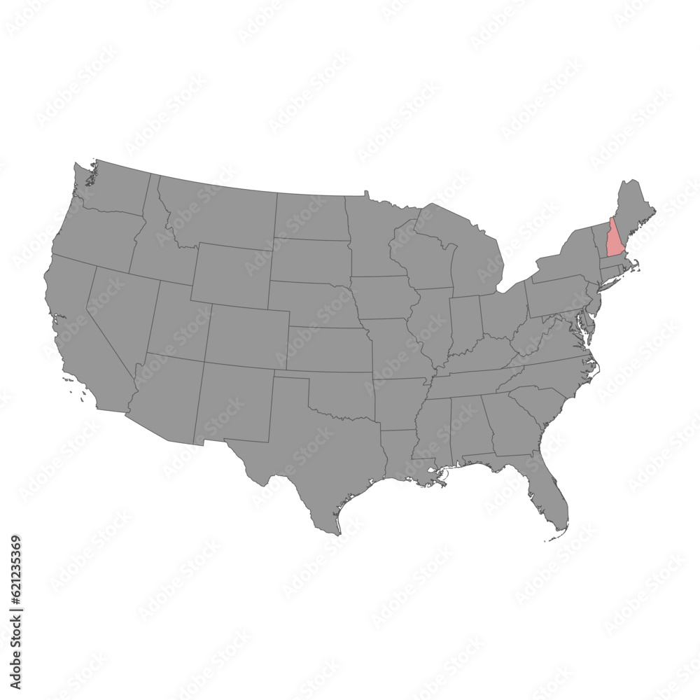 New Hampshire state map. Vector illustration.