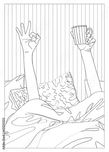 Antistress coloring. Vector black and white illustration for coloring.