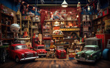 Vintage Toy Wonderland. Nostalgic Delights from Childhood. Generative Ai