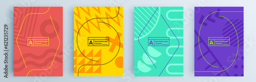 Modern abstract covers set, minimal covers design. Colorful geometric background, vector illustration.