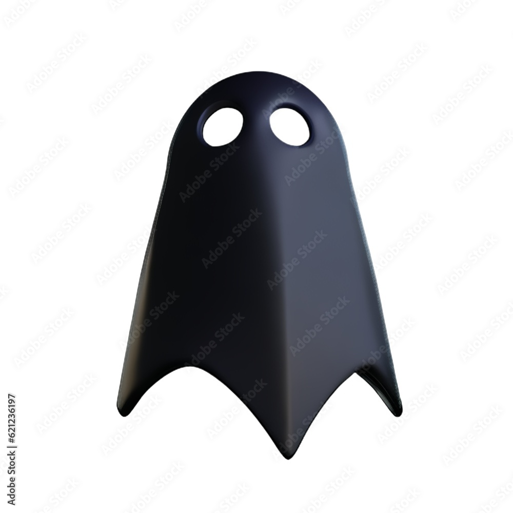 Ghost cartoon for halloween Flying white ghost plastic cartoon low poly 3d icon on white background. Ghost cartoon for halloween Flying white ghost plastic cartoon low poly 3d icon on white background.