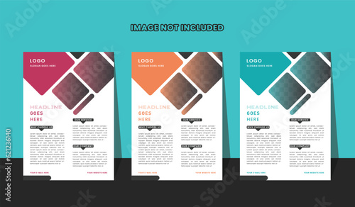 Corporate flyer design template. Editable A4 poster. photo