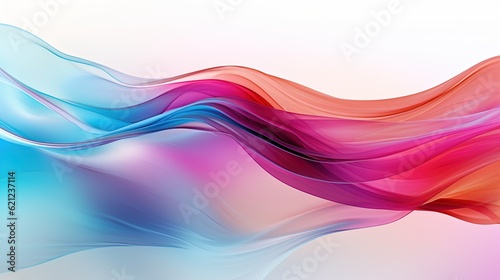 Abstract Colorful Light Wavy Background. Generative AI. © Luca