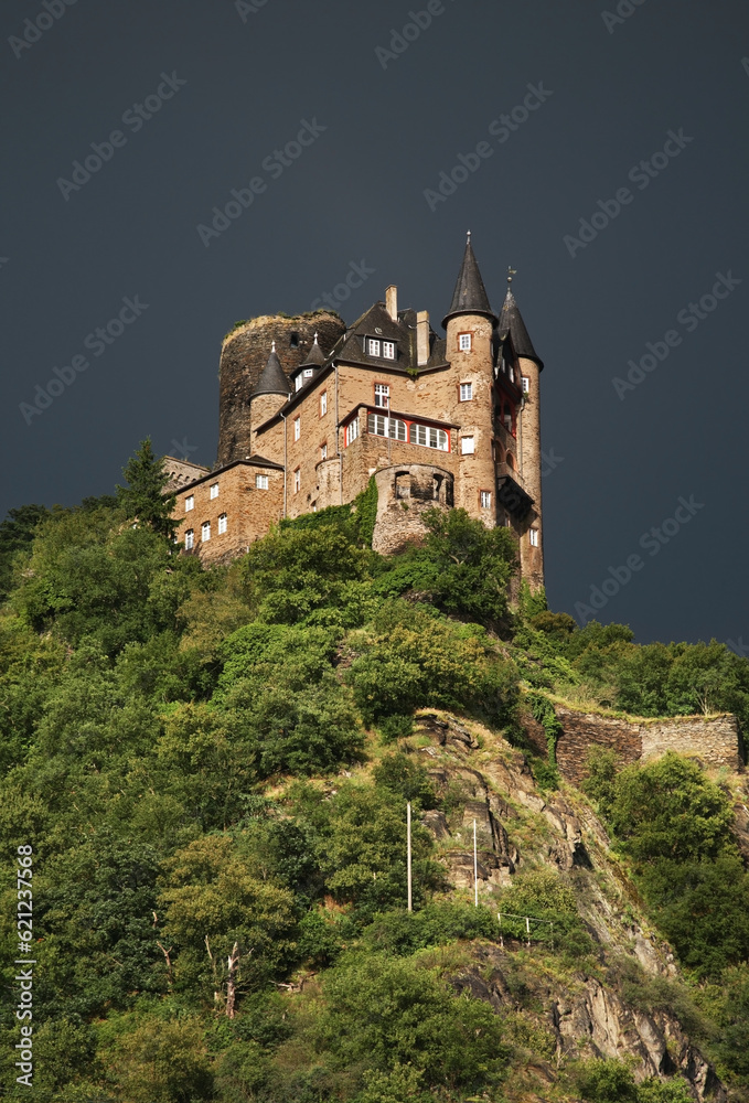 Katz Castle (Burg Katz) in Sankt Goarshausen. Germany