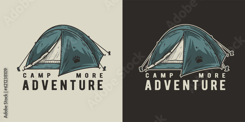 Outdoor wild camping print. Mountains adventure. Wanderlust summer forest explore