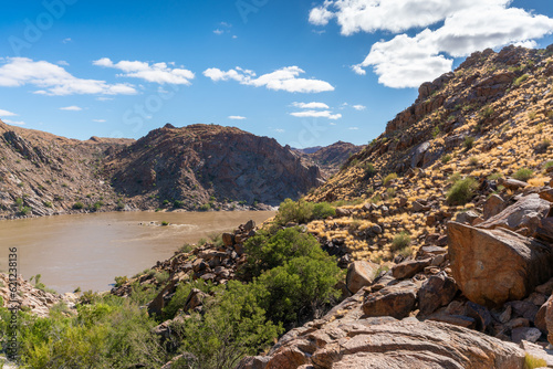 Orange River in Augrabies National Park in South Africa in full flood.
