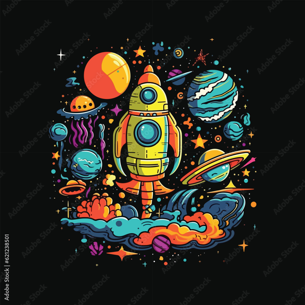 Space graphic t-shirt design Space graphic t-shirt design