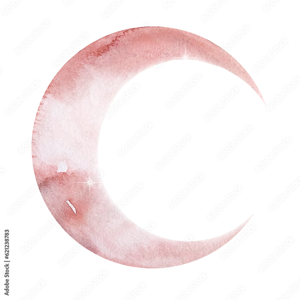 Watercolor light pink crescent moon Watercolor light pink crescent moon