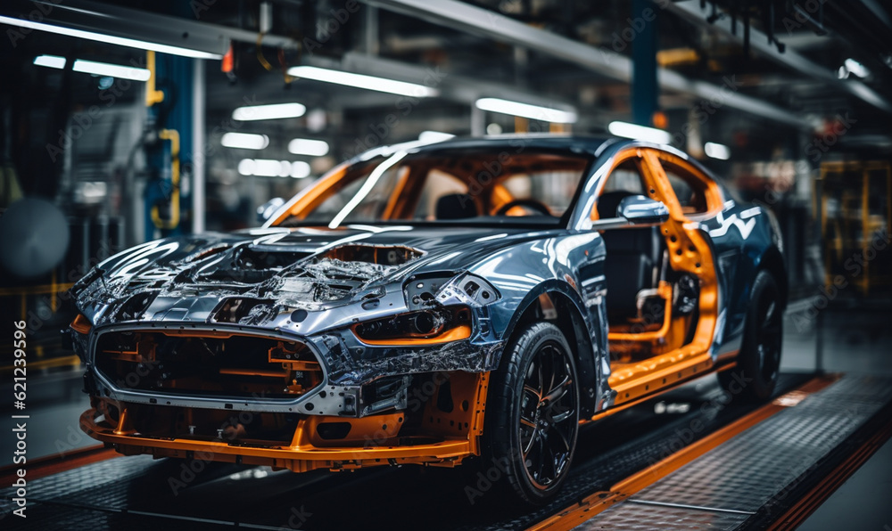 steel car frame quality check on a assemble line steel car frame quality check on a assemble line