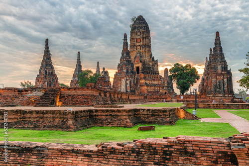 Sunset view of Wat Chaiwatthanaram in Ayutthaya, Thailand