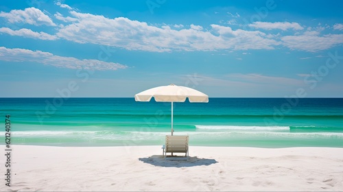 Fotografija Discover the Beauty of Emerald Coast: Seaside Landscape with White Sandy Beach,