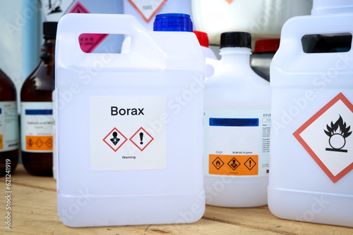borax in plastic bottle, chemical in the industry