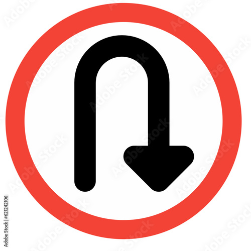 u-turn icon transportation road sign